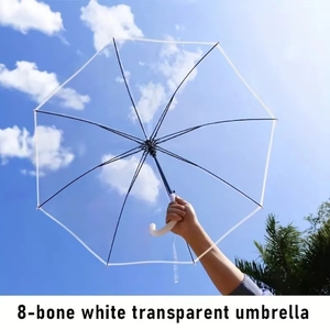 <span class=keywords><strong>Parapluie</strong></span> droit <span class=keywords><strong>transparent</strong></span> personnalisé de style <span class=keywords><strong>japonais</strong></span> <span class=keywords><strong>Parapluie</strong></span> <span class=keywords><strong>transparent</strong></span> en PVC pour enfants avec poignée en plastique semi-automatique Vente en gros - Product Image 4