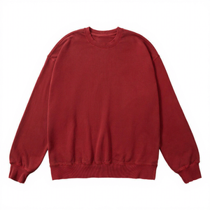 เสื้อสเวตเชิ้ตคอกลมโอเวอร์ไซส์แบบยูนิเซ็กซ์ สีม่วงล้วน ผ้าฝ้ายถัก สวมใส่สบาย สไตล์ลำลอง สำหรับฤดูใบไม้ร่วง ทรงปกติ - Product Image 2