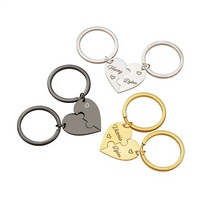 Personalisierter Schlüsselanhänger aus Metall, Blanko DIY Schlüsselanhänger, Souvenir, Valentinstagsgeschenk, Paar-Schlüsselanhänger