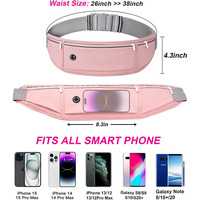 Ceinture de course ajustable et respirante avec logo personnalisé, vente en gros, pour la course à pied, le fitness et l'exercice, sac banane porte-téléphone avec 3 poches