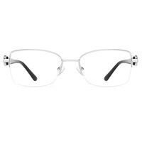 Monturas de Gafas Metálicas de Media Montura FEROCE de Lujo para Mujer con Decoración de Piedras Preciosas en Forma de Gota, Estilo Joyería de Diseñador