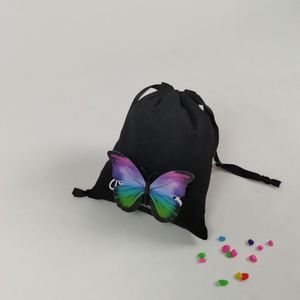 Bolsa pequeña con cordón de lona personalizada, bolsa de nailon con cordón de 10X15, bolsa de maquillaje portátil con cordón - Product Image 4