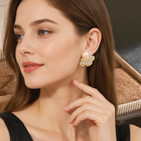 Boucles d'oreilles pendantes tendance OEM 2027, clous d'oreilles en perles, bijoux en perles, accessoires de mariage, plaqué or, baguette en vrac, Art Déco pour femmes