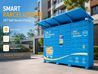 Casillero Inteligente para Paquetes al Aire Libre de 17 Puertas con Pantalla Táctil de 21 Pulgadas, Gabinete de Recogida de Paquetes de Autoservicio para Apartamentos y Comunidades