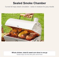 Barbecue portable cylindrique à charbon de bois avec double fente pour charbon et plaque de cuisson fumoir pour camping et pique-nique