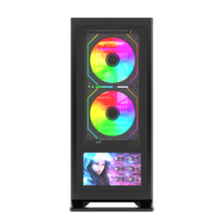 Casing PC Gaming Anti Debu Full Tower E-ATX Horizontal Berpendingin, Kaca Tempered Anime, Plexiglass