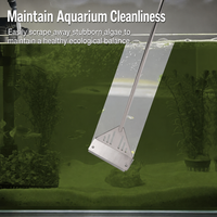 Grattoir à algues pour aquarium en acier inoxydable, 2-3 sections, manche long, nettoyeur de verre pour aquarium, lame remplaçable, outil de nettoyage, 54 cm