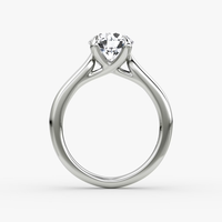 Bague de fiançailles en or massif 10K/14K/18K avec diamant de laboratoire cultivé CVD/HPHT VVS certifié IGI, taille ronde 0,5-3 carats, double rangée, style solitaire