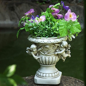 Urna clásica de querubín para jardín, estado de Ángel, macetas de fibra de vidrio con orificio de drenaje para todas las plantas de la <span class=keywords><strong>casa</strong></span>, decoración de Patio - Product Image 2