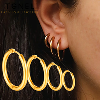 Aros de Acero Inoxidable, Pequeños, Dorados, Clásicos, para Mujeres y Hombres, Tamaños Interiores de 8/10/12/14/16/18/20 mm