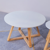 En gros Style Nordique Moderne Conçoit Blanc Petit Intérieur Salon Table Basse Ronde En Bois