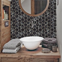 Autocollant mosaïque hexagonal auto-adhésif en PVC vinyle, papier peint 3D, carreaux décoratifs pour salon
