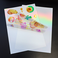 Film autocollant transparent holographique imprimable, autocollants en vinyle, feuille de plastification holographique pour imprimante jet d'encre