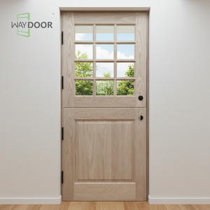 Portes d'entrée en bois massif de chêne africain et d'acajou, style ferme, personnalisées, avec panneaux en verre, pour maison, finition extérieure en bois, <span class=keywords><strong>porte</strong></span> hollandaise - Product Image 3