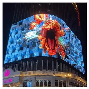 3D led video wall gigante schermo a LED montato a parete display a led annunci pubblicitari esterni capacitivi circolare schermo a led flessibile