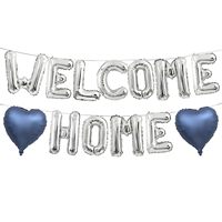 Kit de 13 ballons en aluminium en forme de cœur de 18 pouces et ballons lettres 'Welcome Home' de 40 pouces pour décorations de fête de rentrée scolaire et de fête de déménagement