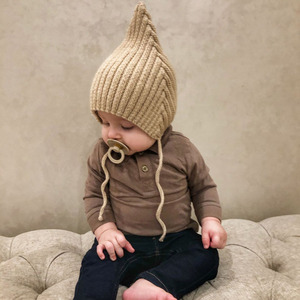 <span class=keywords><strong>Bonnet</strong></span> Pixie unisexe tricoté en coton biologique pour bébé, couleur unie, offre spéciale - Product Image 2