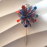 Nouvelle Décoration de Gâteau Fantaisie Colorée Effet Pluie de Fils, Drapeau de Gâteau Effet Pluie de Fils Tendance Ins Star, Décoration de Gâteau d'Anniversaire