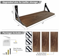Ensemble de chambre à coucher salon de haute qualité de 3 étagères en bois d'organisation étagère de rangement étagère murale en métal pour mur