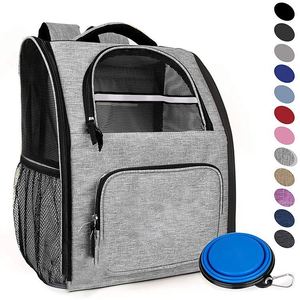 BSCI Factory Deluxe Pet Carrier <b>Backpack</b> for Small <b>Cats</b> and Dogs Child Puppies Ventilated Design Two-Sided Entry Safety Features - Product Image 1