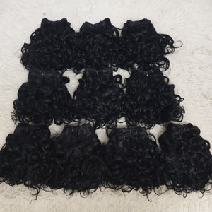 Letsfly Promotion 10&12inch Human Hair Weave 100% Human Hair Water Wave 50pcs 1kg Wholesale Factory High Quality Hair Bundles - Product Image 3