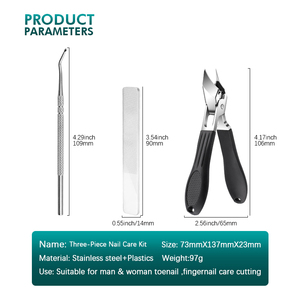 Juego Profesional de Manicura y Pedicura de Alta Calidad, 3 Piezas, Cortaúñas y Limas de Uñas de Acero Inoxidable en Caja - Product Image 6