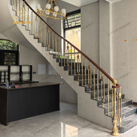 Rampe d'escalier sur mesure en alliage d'aluminium forgé à la main, style moderne et luxueux, garantie 1 an