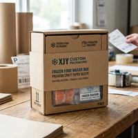 XJY, embalaje personalizado, envoltura alrededor de cartón, papel artesanal, cajas de correo de alimentos congelados esmerilados de PVC con funda