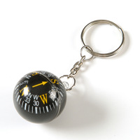 Mini boussole à bille porte-clés portable, étanche et lumineuse, boussole de survie EDC pour le camping, la randonnée et le trekking