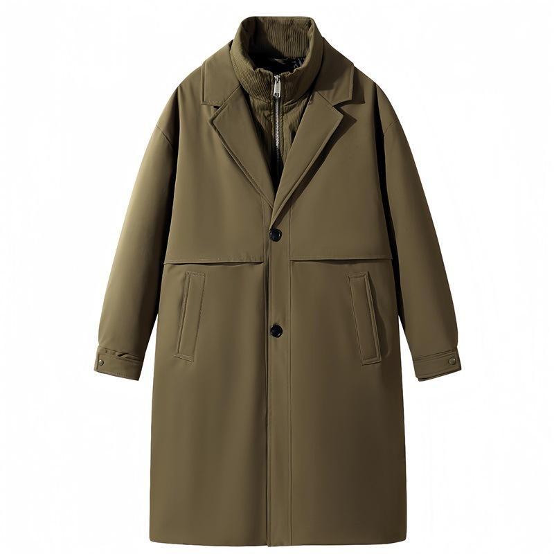 High Quality Duck Feather Down Trench Coat Men High Quality Luxury