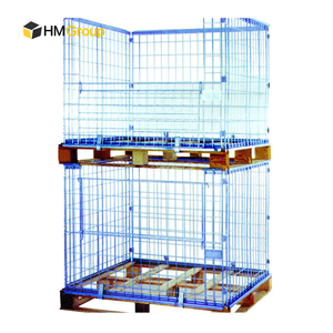 Kho lưu trữ nhiệm vụ trung bình tùy chỉnh đóng mở xếp chồng kim loại dây lưới lồng <span class=keywords><strong>Pallet</strong></span> - Product Image 2