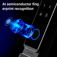 Fabrieks prijs zinken legering aluminium schuifdeur slot waterdicht WiFi Tuya slim slot camera voor glas/aluminium deuren dubbele poort
