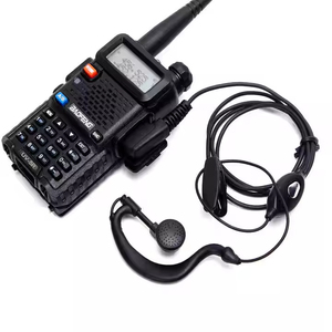 Radio Bidireccional Portátil <span class=keywords><strong>Baofeng</strong></span> <span class=keywords><strong>UV</strong></span>-5R, Walkie Talkie <span class=keywords><strong>BF</strong></span>-888s <span class=keywords><strong>UV</strong></span>-<span class=keywords><strong>82</strong></span>, Micrófono PTT, Auriculares con Conector K de 2 Pines, Auriculares Intrauditivos de 125 cm, Especializados - Product Image 1