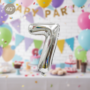 40-Inch No.7 <b>Silver</b> Aluminum Film <b>Balloon</b> 240PCS/CS for Party Decorations - Product Image 3