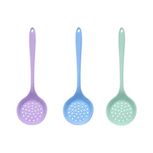 Kitchen mini silicone ladle food soup skimmer slotted tea scoop colander strainer and bar mixing spoon with muddler pourers