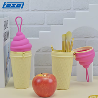 TAZE Trousse à crayons, porte-monnaie, trousse de maquillage, sac de voyage et organiseur en silicone, motif crème glacée, très populaire MII63