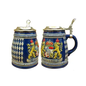 Hochwertiger deutscher Souvenir-Keramik-Bierkrug mit Deckel für den Großhandel