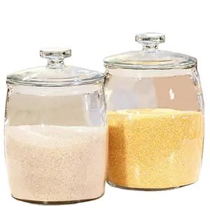 Home & Kitchen containers 4 L Food storage clear glass jars with lids