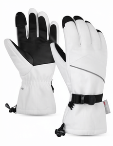 Windproof Insulated Full Finger Ski Gloves Thermal Warm Snowboarding Gloves Polyester Drawstring Closure Winter Gloves - Product Image 1