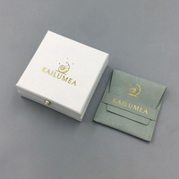 Emballage de pochette de bijoux de collier d'anneau de papier de logo de personnalisation de luxe pour la petite entreprise