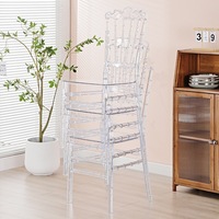 Chaise d'événement empilable au design simple, chaise de banquet transparente, chaise de mariage moderne en plastique