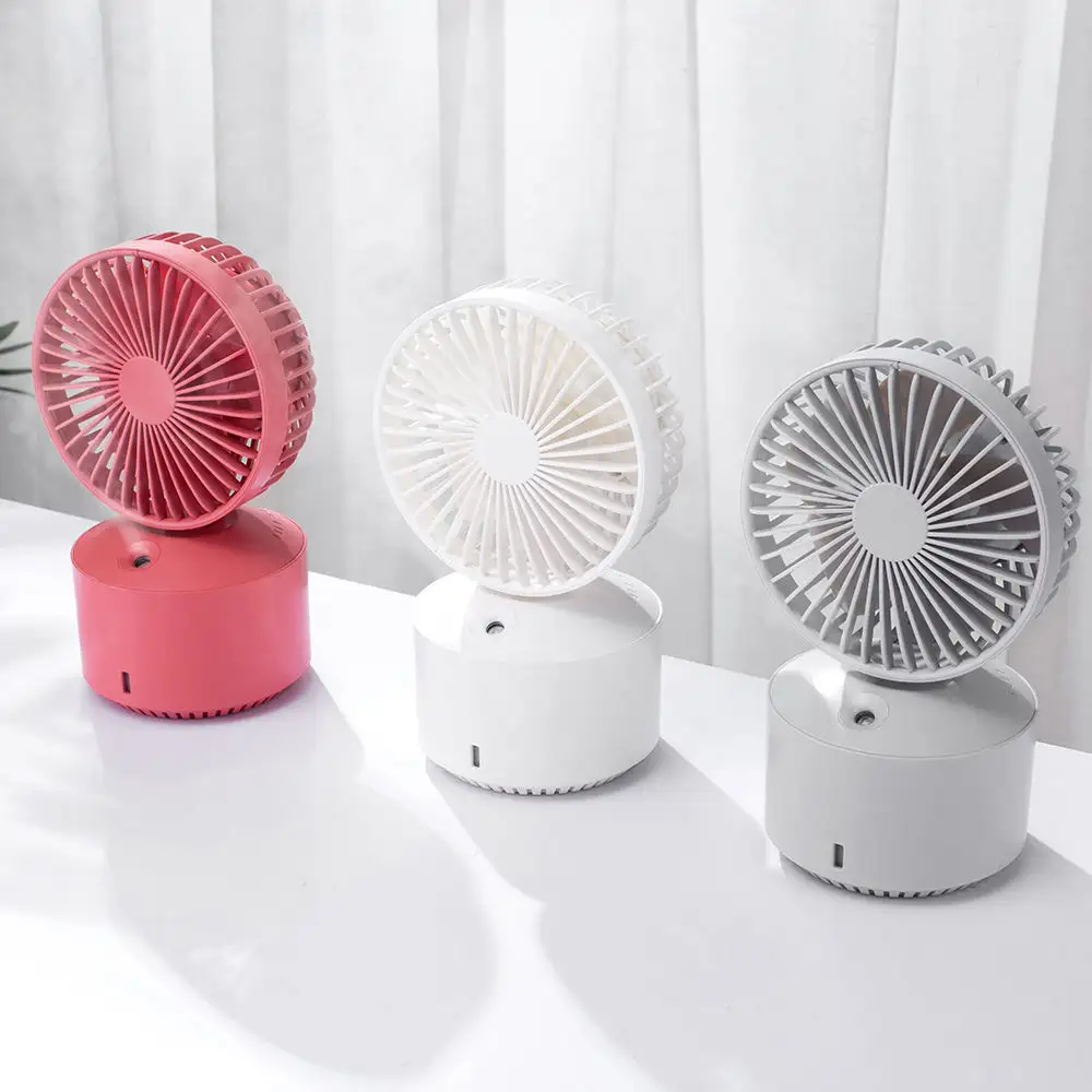 Mode Transparente Fabrik Großhandel wiederauf ladbare Stand Spray Fan tragbare Multifunktion ventilatoren Mini USB wiederauf ladbar