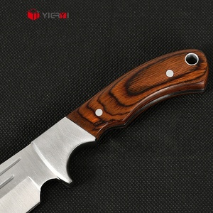 Couteau de chasse en acier inoxydable avec manche en bois, couteau <span class=keywords><strong>Okapi</strong></span> à lame fixe, couteau de survie tactique - Product Image 2