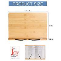 Plateau pliable en bambou avec capacité de 250 papiers étagère étudiant bureau porte-livre hauteur livre livre de cuisine support étagère