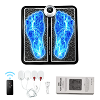 WLX Tapis EMS Économique Facile à Transporter avec Télécommande Sans Fil pour Neuropathie, Tapis de Massage Électrique EMS TENS pour les Pieds