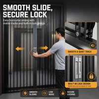 Porte pliante en aluminium sur mesure avec moustiquaire rétractable en maille diamantée en acier inoxydable