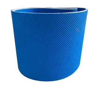 Mavi Gıda Sınıfı PU Yağa Dayanıklı Düz Bantlı Konveyör, Hamur Levha Makinesi Üretim Tesisi Kullanımı İçin, 2 Yıl Garantili - Product Image 1