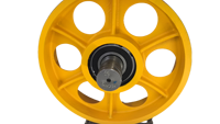 Prix usine Roue de guidage de câble en métal moderne pour ascenseur, Roue de traction supérieure et inférieure pour cabine d'ascenseur, pour immeuble de bureaux