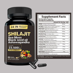 Capsule di <span class=keywords><strong>Shilajit</strong></span> con Alghe Nere per Migliorare la Densità Ossea, Vendita Calda su Amazon, con Ashwagandha, 60 Capsule - Product Image 2
