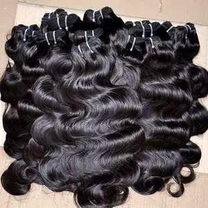 Paquetes de cabello humano crudo sin procesar Proveedor mayorista Indian Temple Virgin Cutticle Aligned Hair Proveedor Grado 12A Indian Raw Hair